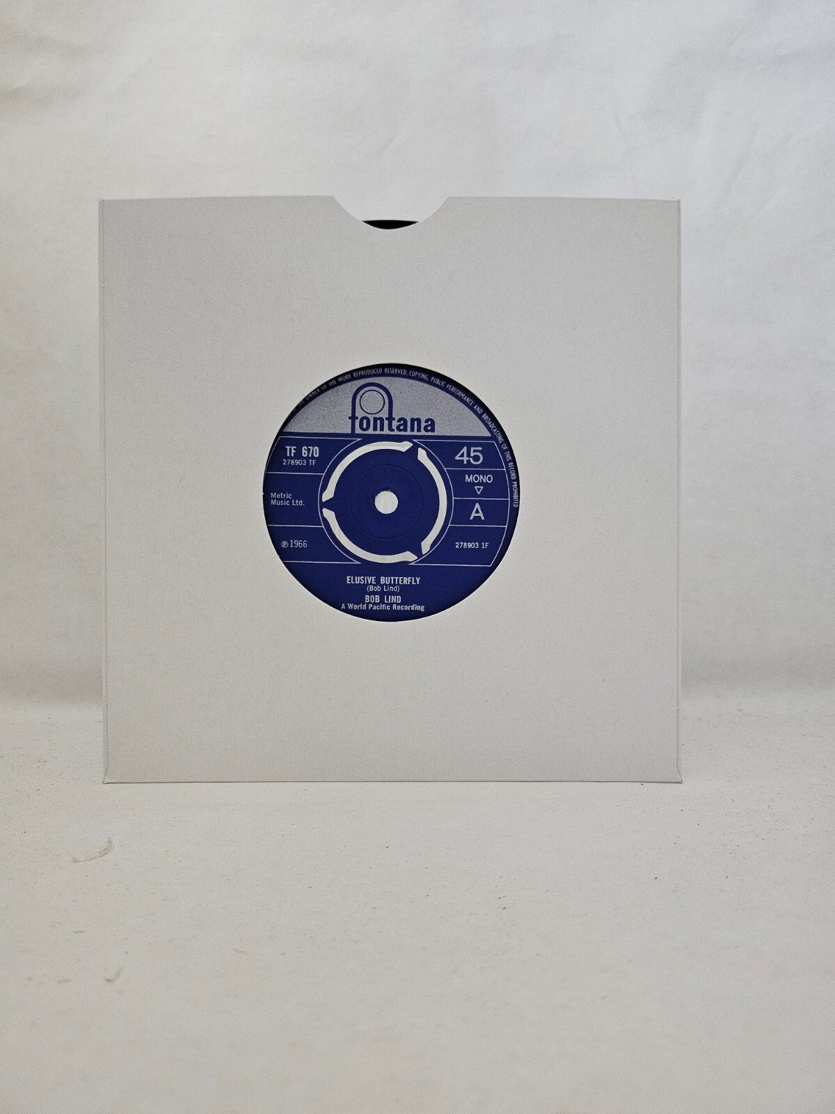 Bob Lind - Elusive Butterfly / Cheryl's Goin' Home - 7 Inch Vinyl Record