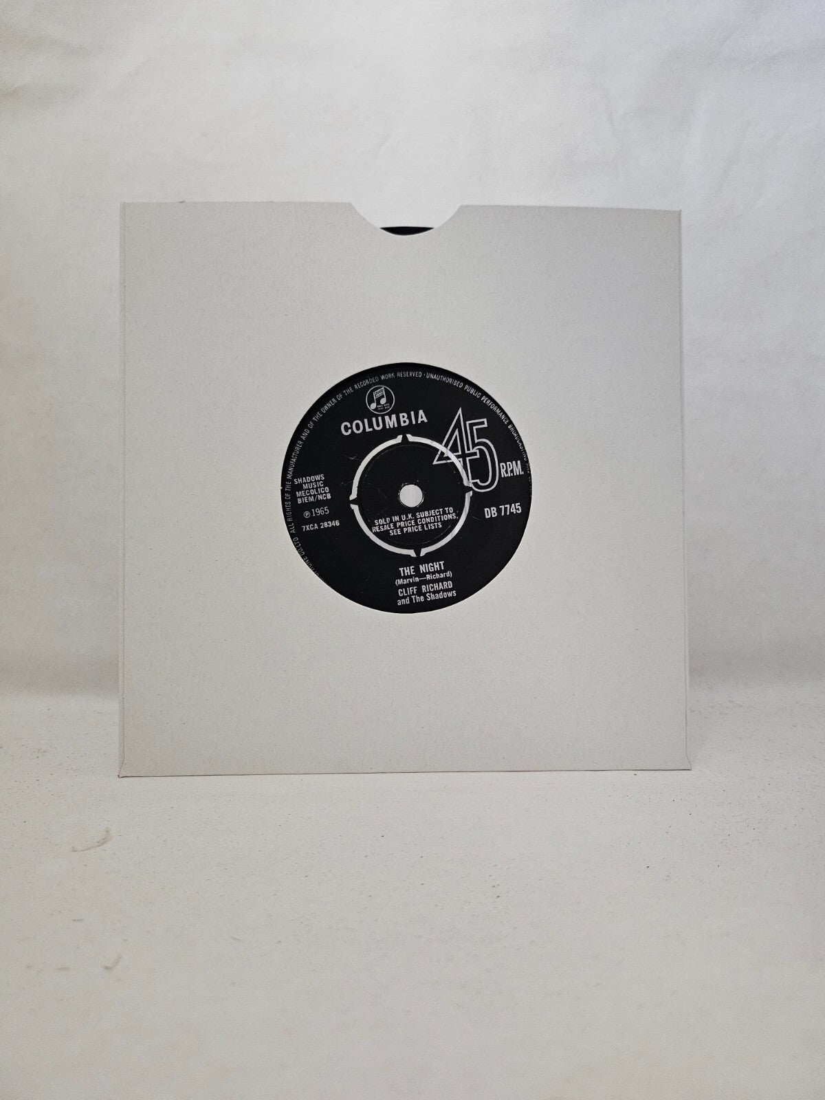 Cliff Richard And The Shadows - The Night / Wind Me Up - 7 Inch Vinyl Record