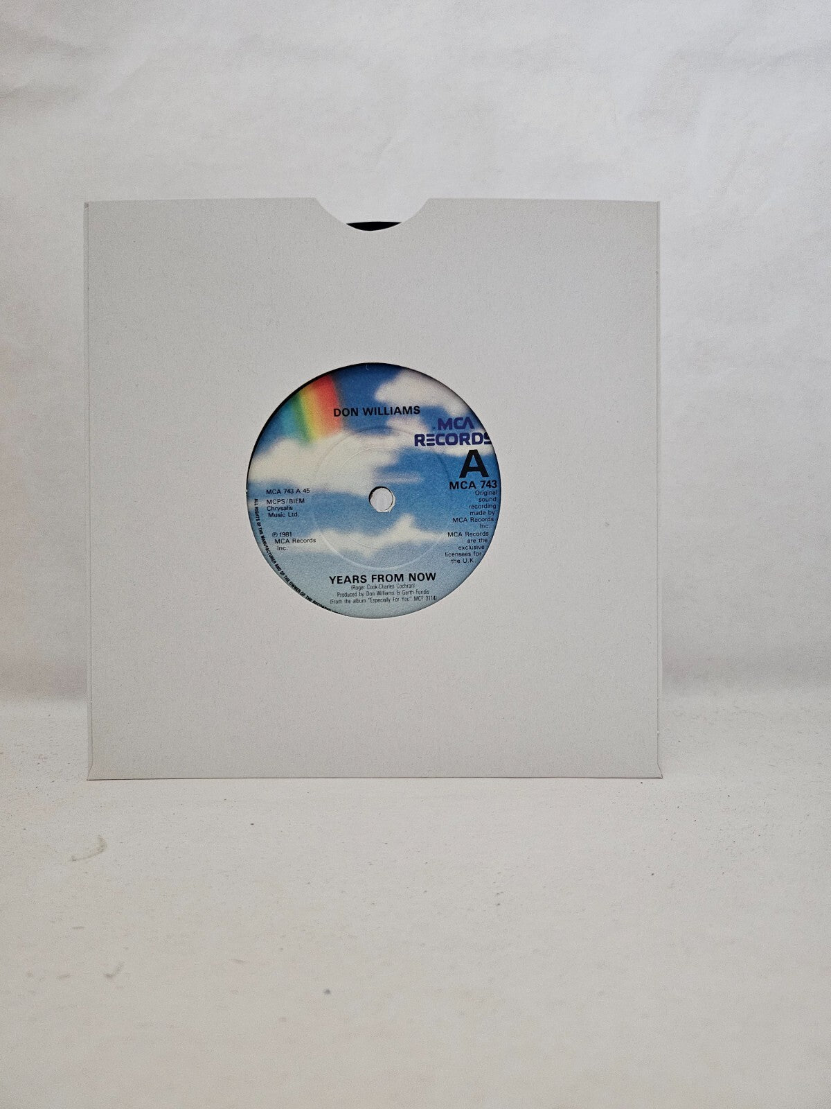 Don Williams - Years From Now / Maybe I Just Don't Know - 7 inch Vinyl Record